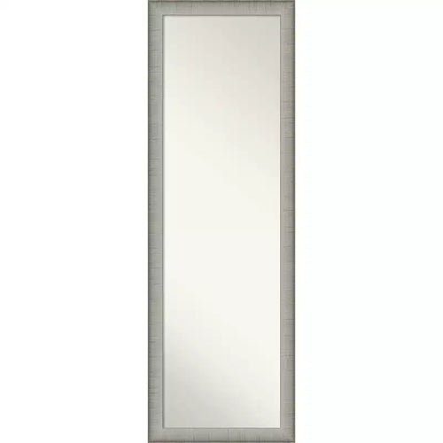 17" x 51" Elegant Brushed Framed On the Door Mirror Pewter - Amanti Art: Polystyrene Frame, Includes Mounting Hardware