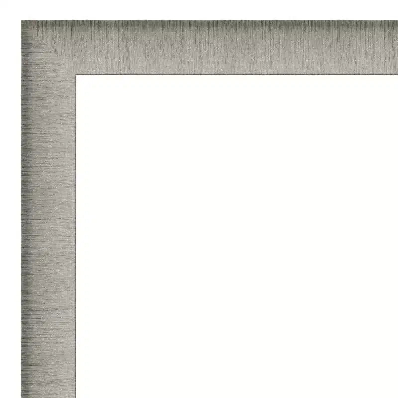 17" x 51" Elegant Brushed Framed On the Door Mirror Pewter - : Polystyrene Frame, Includes Mounting Hardware
