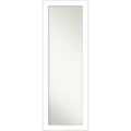 Amanti Art 18"x52" Wedge Framed On the Door Mirror White: Modern Polystyrene Frame, No Assembly Required
