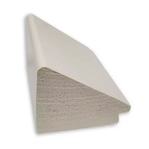 18"x52" Wedge Framed On the Door Mirror White: Modern Polystyrene Frame, No Assembly Required