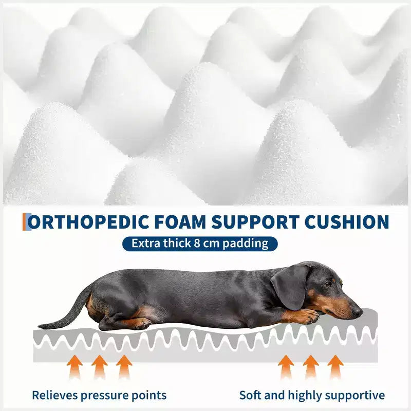 67x43x8 Human Dog Bed for Adult and Pets, No Assembly Required, Washable Fluffy Faux Fur, Orthopedic Dog Bed with Plump Pillow, Side Pocket