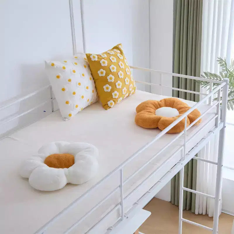 Full Loft Bed with Stairs Metal Single Loft Bunk Bed with Safety Guard Rails and 2 Side Ladder, No Spring Box Need