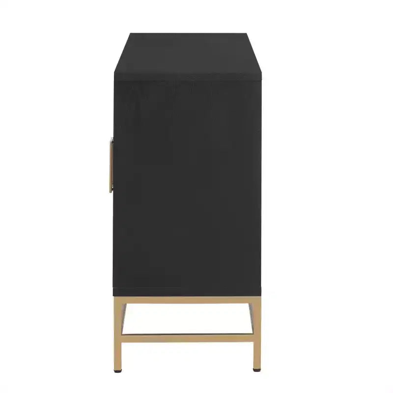 Retro-Style Storage Sideboard with Symmetrical Pattern, Stable Metal Legs & Versatile Display Top