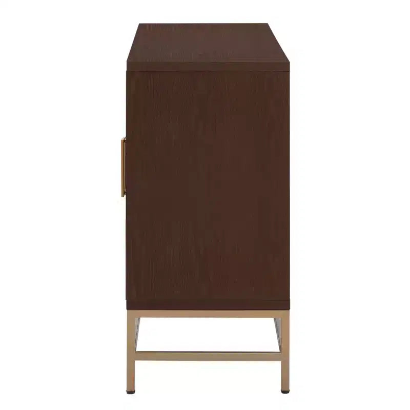 Retro-Style Storage Sideboard with Symmetrical Pattern, Stable Metal Legs & Versatile Display Top