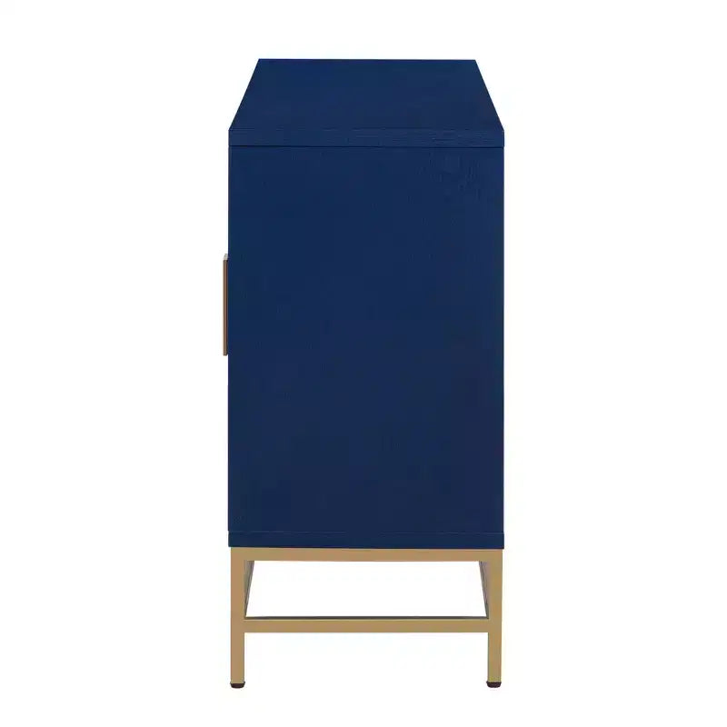Retro-Style Storage Sideboard with Symmetrical Pattern, Stable Metal Legs & Versatile Display Top