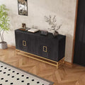 Whisen Retro-Style Storage Sideboard with Symmetrical Pattern, Stable Metal Legs & Versatile Display Top