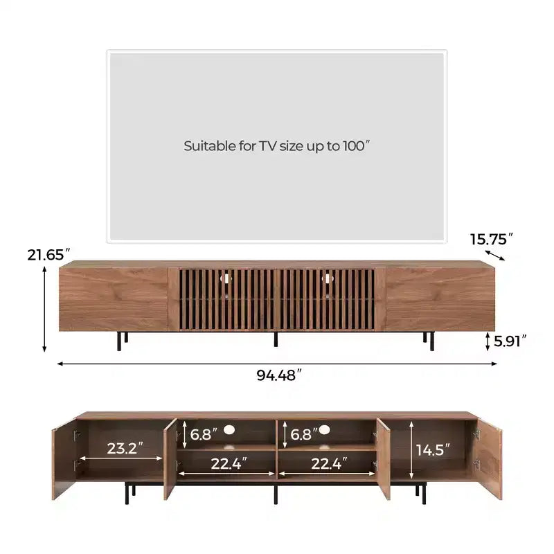 94.48 TV Stand and Media Console & Entertainment Centers with Large Storage Space