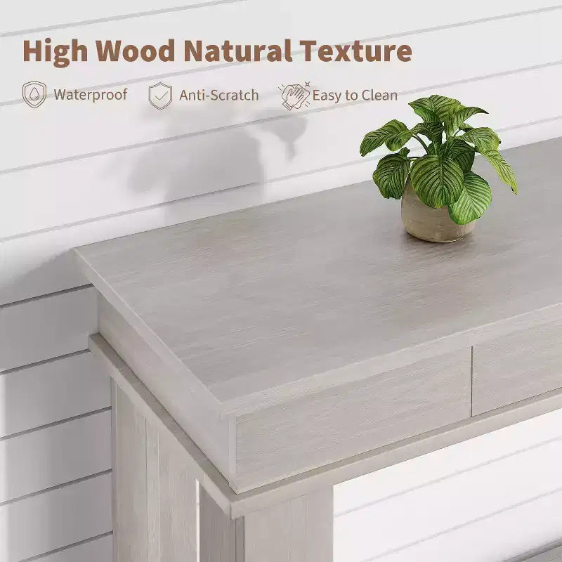 54-Inch 2-Drawer Console Table with Undershelf 2-Tier Modern Accent Table