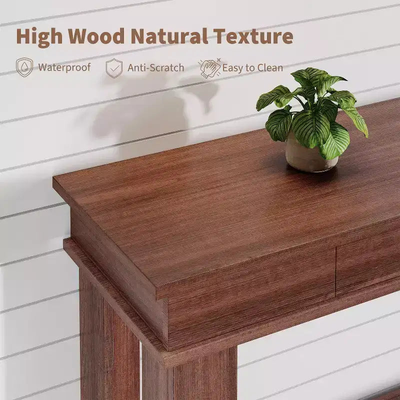 54-Inch 2-Drawer Console Table with Undershelf 2-Tier Modern Accent Table