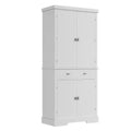 72 In chKitchen Pantry Cabinet,Pantry Storage Cabinet with 1 Drawer and 4 Doors, Adjustable Shelves,for Kitchen, Dining Room, white