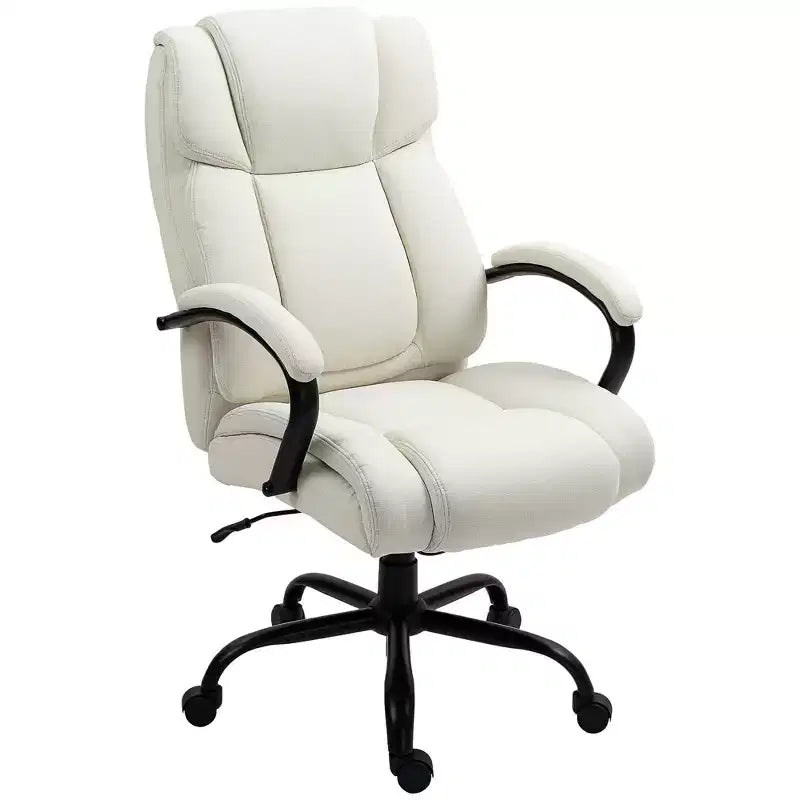 Chaise de bureau de direction avec siège large, chaise de bureau d'ordinateur à hauteur réglable, roulettes pivotantes