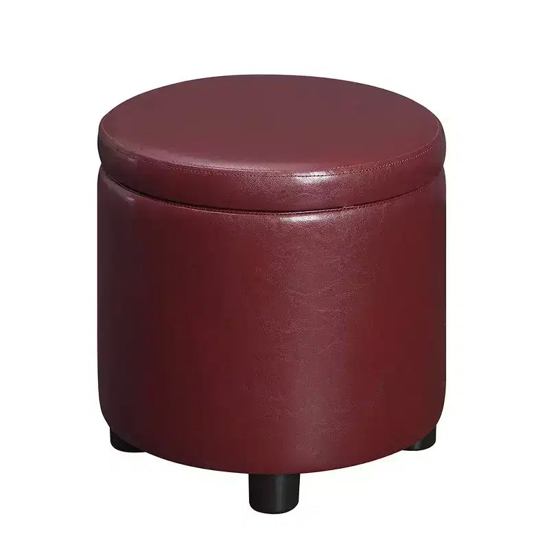 Pouf de rangement rond avec plateau réversible