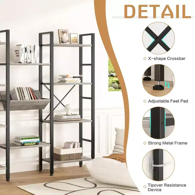 71.6H x 57.8W Bookcase, 4 Tier Bookshelf with 11 Open Display Shelves,Large Etagere Bookshelf Open Shelves for Home,Office