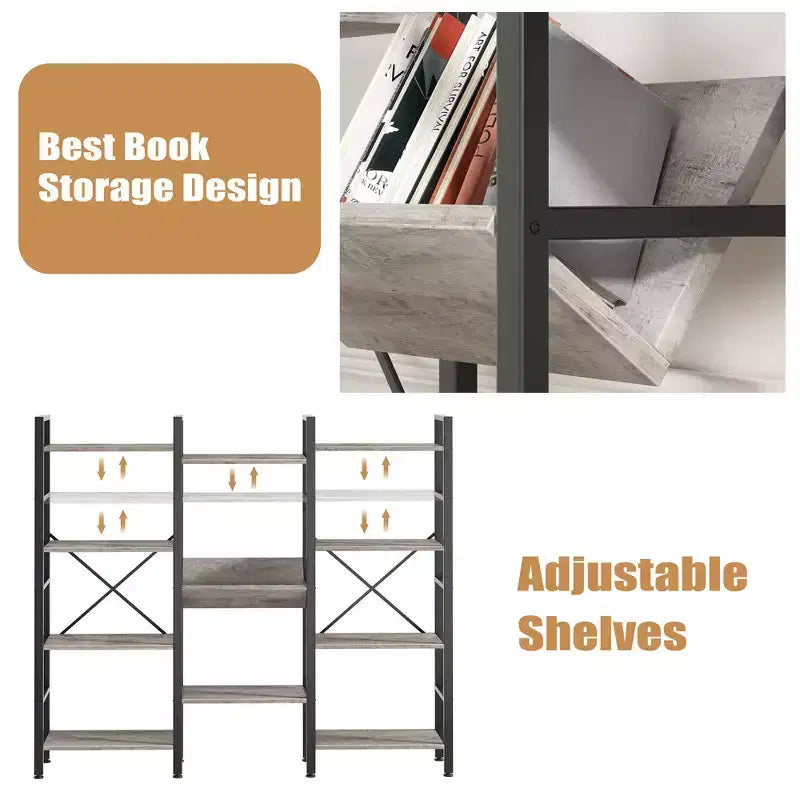 71.6H x 57.8W Bookcase, 4 Tier Bookshelf with 11 Open Display Shelves,Large Etagere Bookshelf Open Shelves for Home,Office