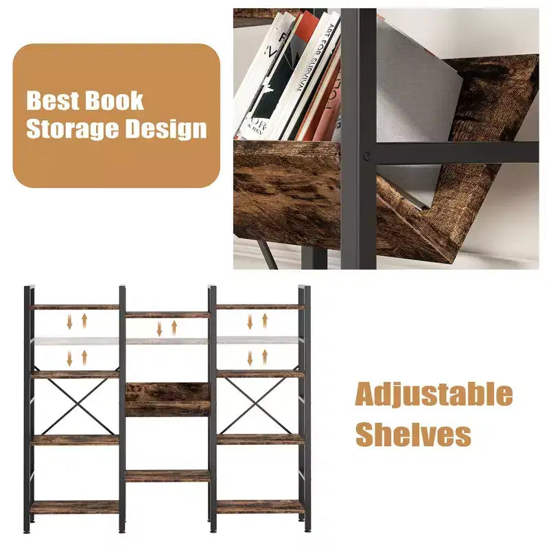71.6H x 57.8W Bookcase, 4 Tier Bookshelf with 11 Open Display Shelves,Large Etagere Bookshelf Open Shelves for Home,Office
