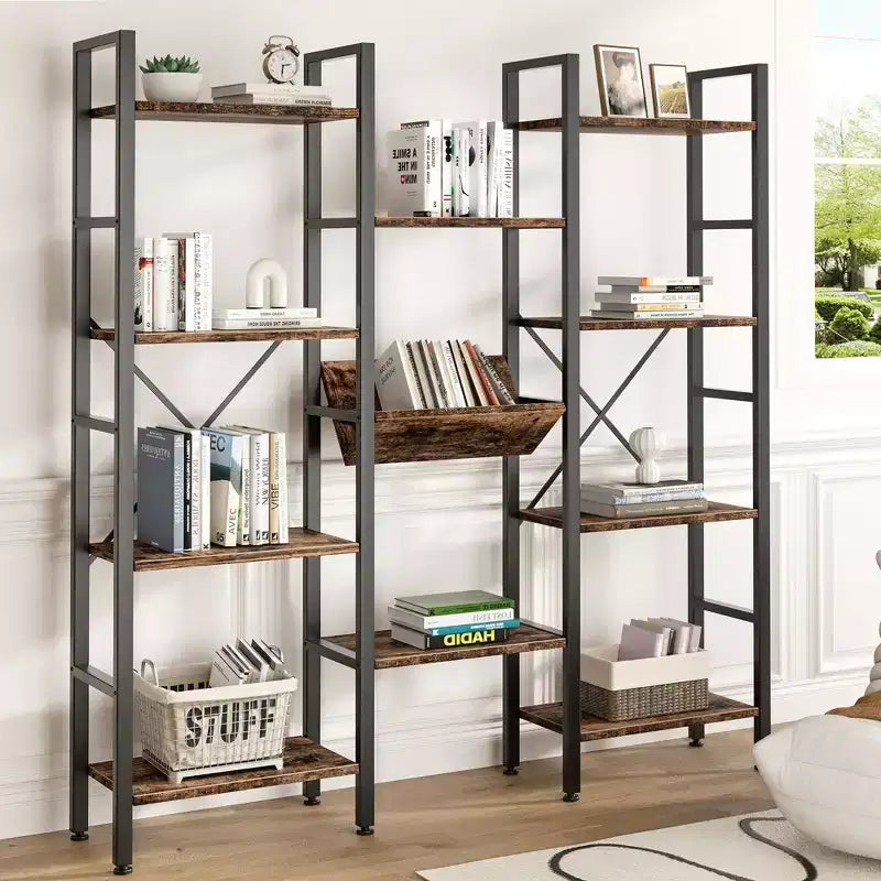 Celebalcony 71.6H x 57.8W Bookcase, 4 Tier Bookshelf with 11 Open Display Shelves,Large Etagere Bookshelf Open Shelves for Home,Office