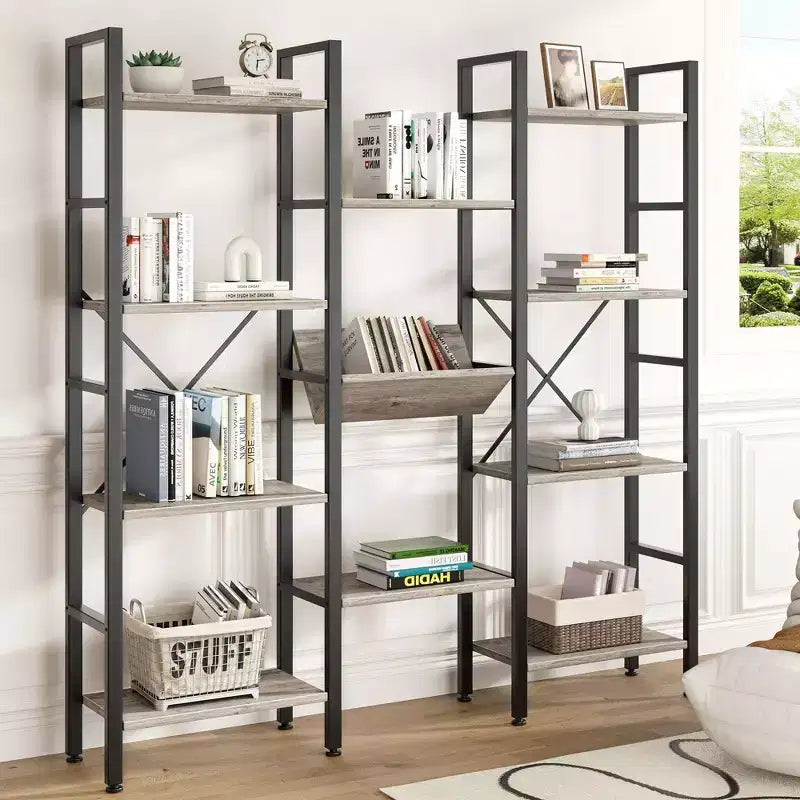 Étagère de 71,6 H x 57,8 L avec 11 étagères ouvertes, grande bibliothèque ouverte pour la maison et le bureau.