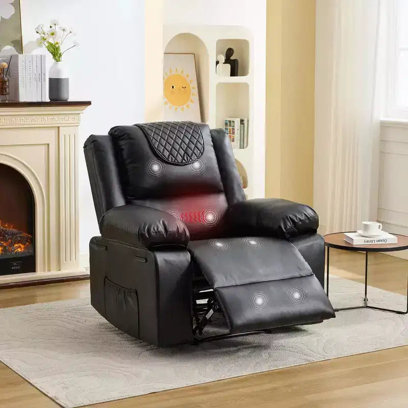 Adult Recliner Chair with Heating & Massage, 135 Adjustable Manual Recliner with Side Storage Pockets & Remote Control