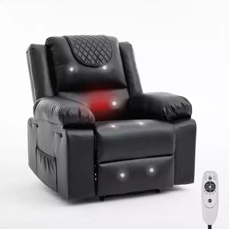 GustoWave Adult Recliner Chair with Heating & Massage, 135 Adjustable Manual Recliner with Side Storage Pockets & Remote Control