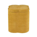 Crestview Collection Yellow Upholstered Flower Ottoman with Storage