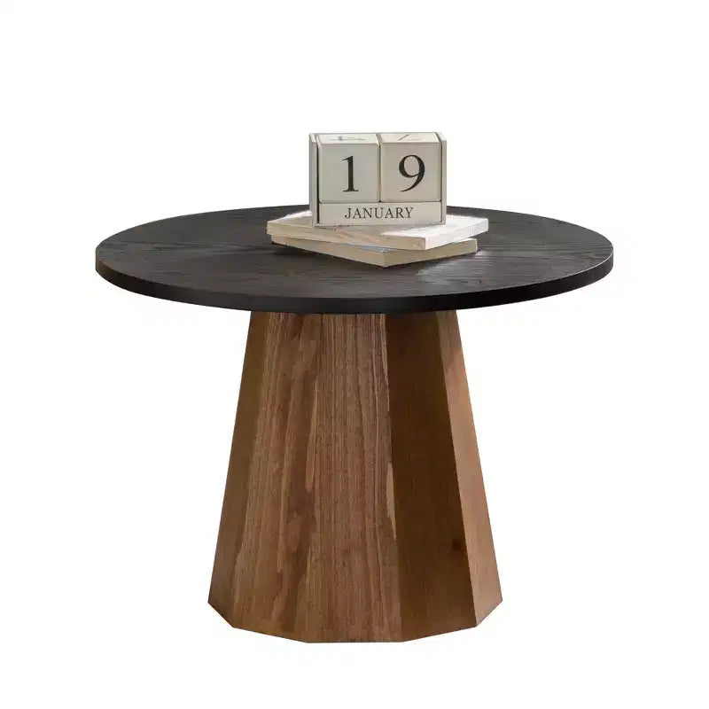23.62 Modern Round Coffee Table with Tree Bark Pattern