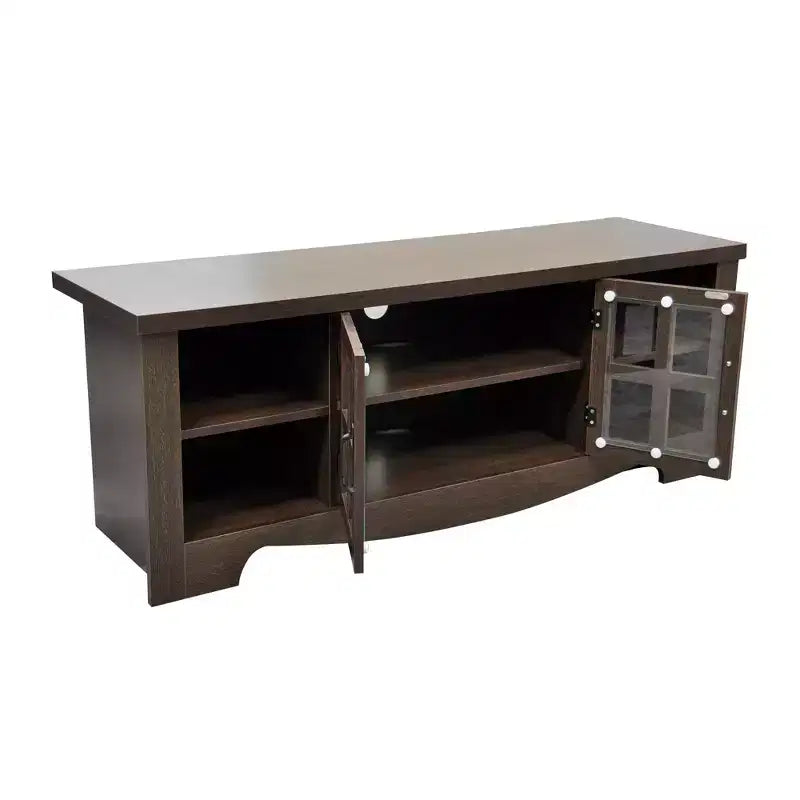 52.37 in. Wood TV Stand with 1 Glass-fronted Storage Cabinets Fits TV's up to 60 in.