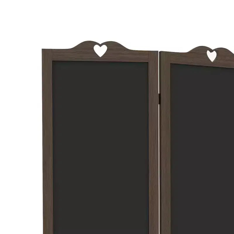 Wooden Room Divider with Blackboard, 4 Panel Folding Privacy Screen for Home Office, 5.5'