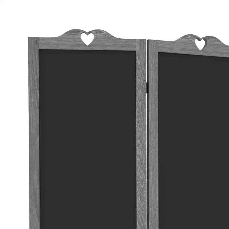 Wooden Room Divider with Blackboard, 4 Panel Folding Privacy Screen for Home Office, 5.5'