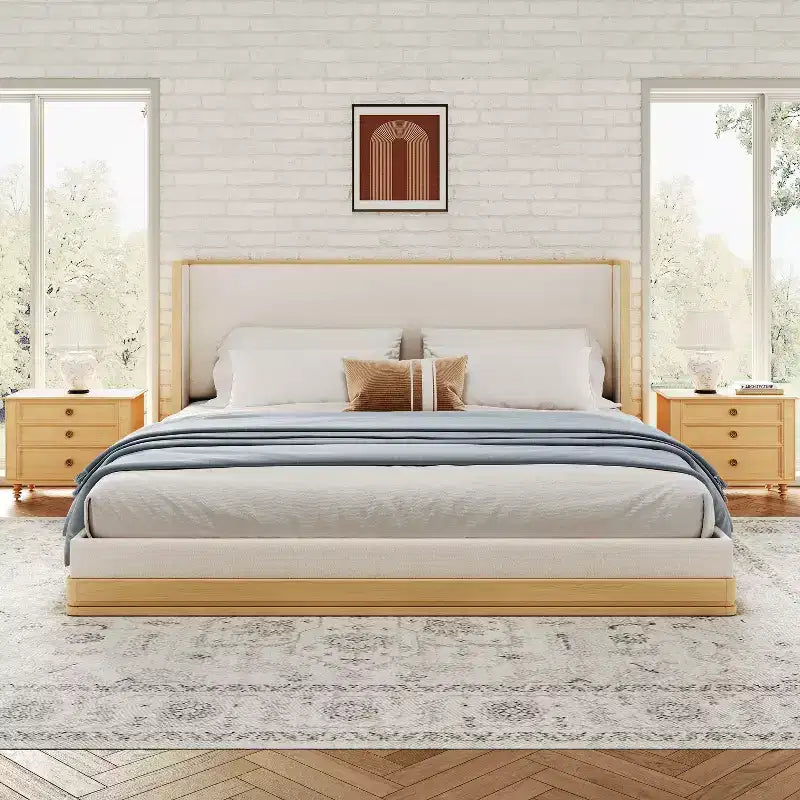 Christopher Knight Home Joriel Mid-Century Modern Chenille Upholstered Platform Bed