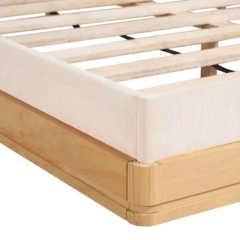 Mid-Century Modern Chenille Upholstered Platform Bed