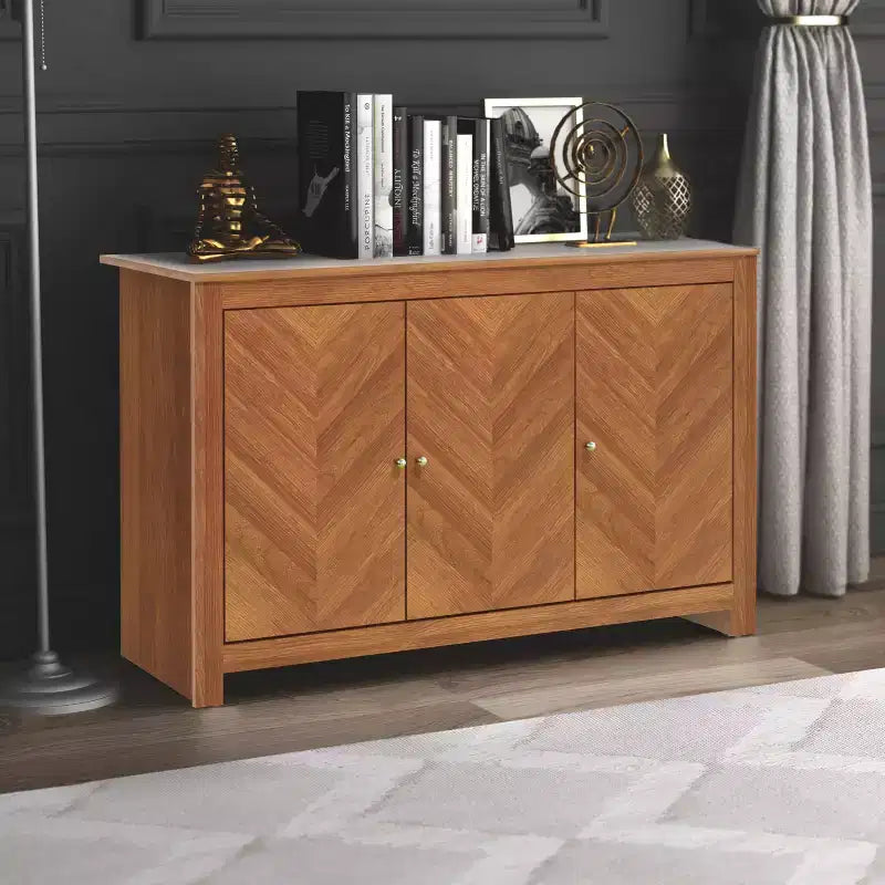 sideboard with chevron-pattern doors 44.3 W 15.8 D 30 H