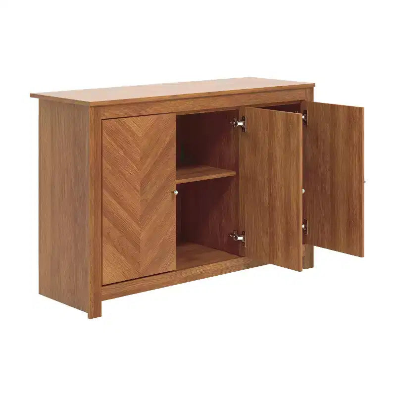 sideboard with chevron-pattern doors 44.3 W 15.8 D 30 H
