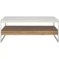 Aurelian Coffee Table - COF7016A - White Marble/Natural - Safavieh