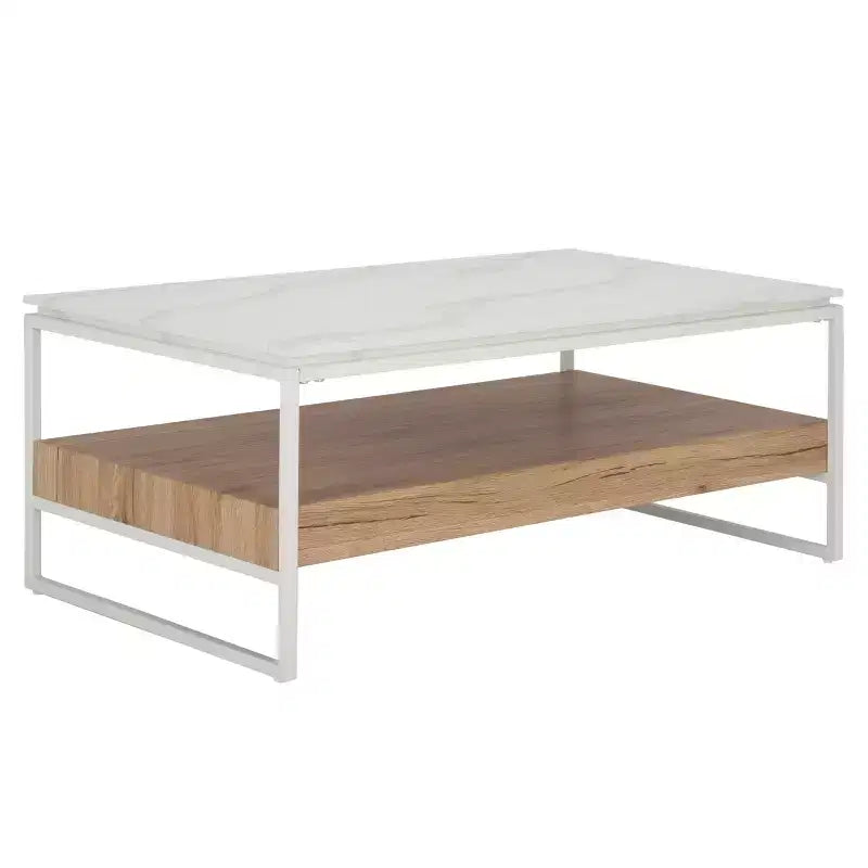 Aurelian Coffee Table White Marble/Natural