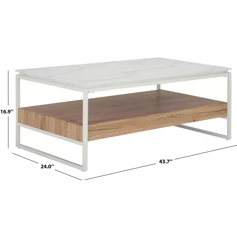 Aurelian Coffee Table White Marble/Natural