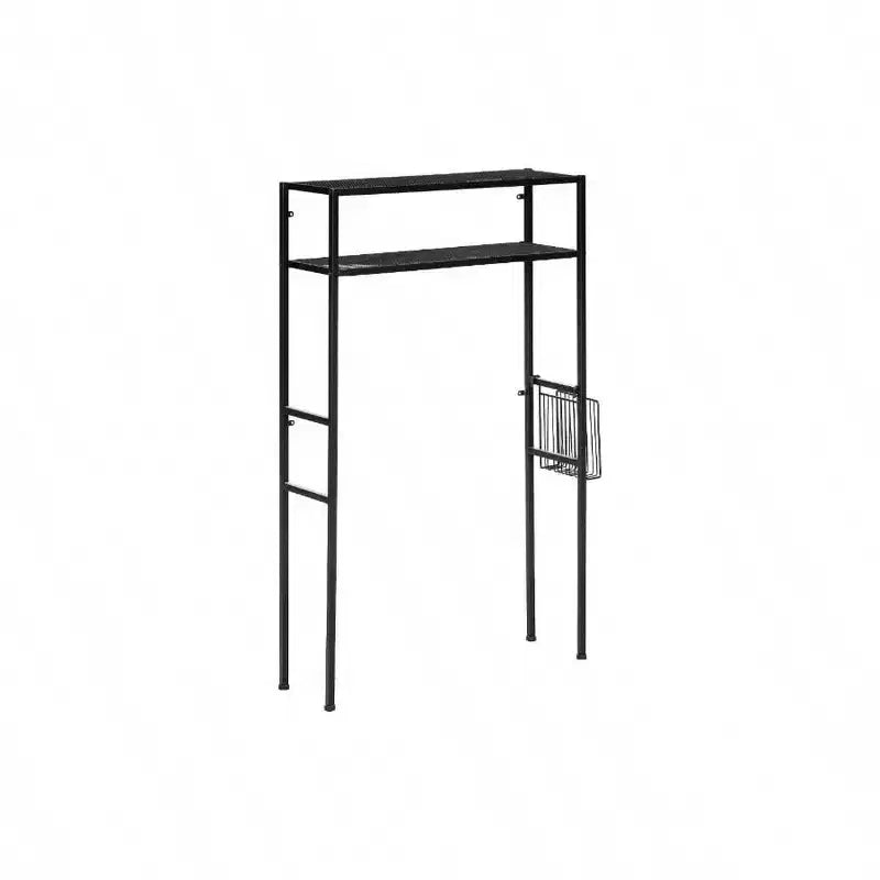 2 - Tier Over Toilet Storage Space Saver Metal Bathroom Shelves Freestanding Above Over Toilet Storage Shelf with 1 Magazine