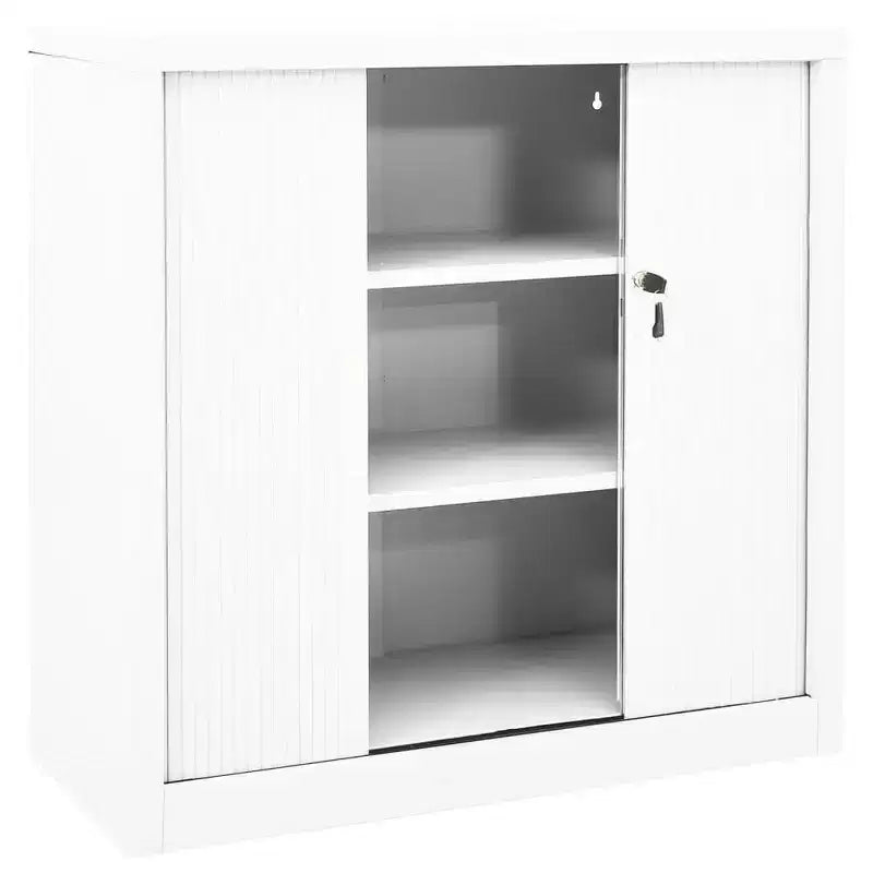 Sliding Door Cabinet White Steel Medium Sliding Door Cabinet