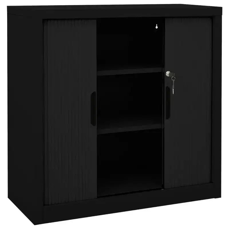 Armoire à portes coulissantes en acier blanc de taille moyenne