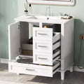30 Bathroom Vanity With Undermount Ceramic Sink, Modern Bathroom Storage Cabinet With 3 Drawers & 1 Soft Closing Door Cabinet, Quick Assembly