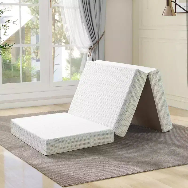 Dyonery 6 Tri-Fold Memory Foam Mattress with Washable Cover & Storage Bag, Foldable Floor Mattress for Guest Bed/Dorm/Camping/Murphy Bed