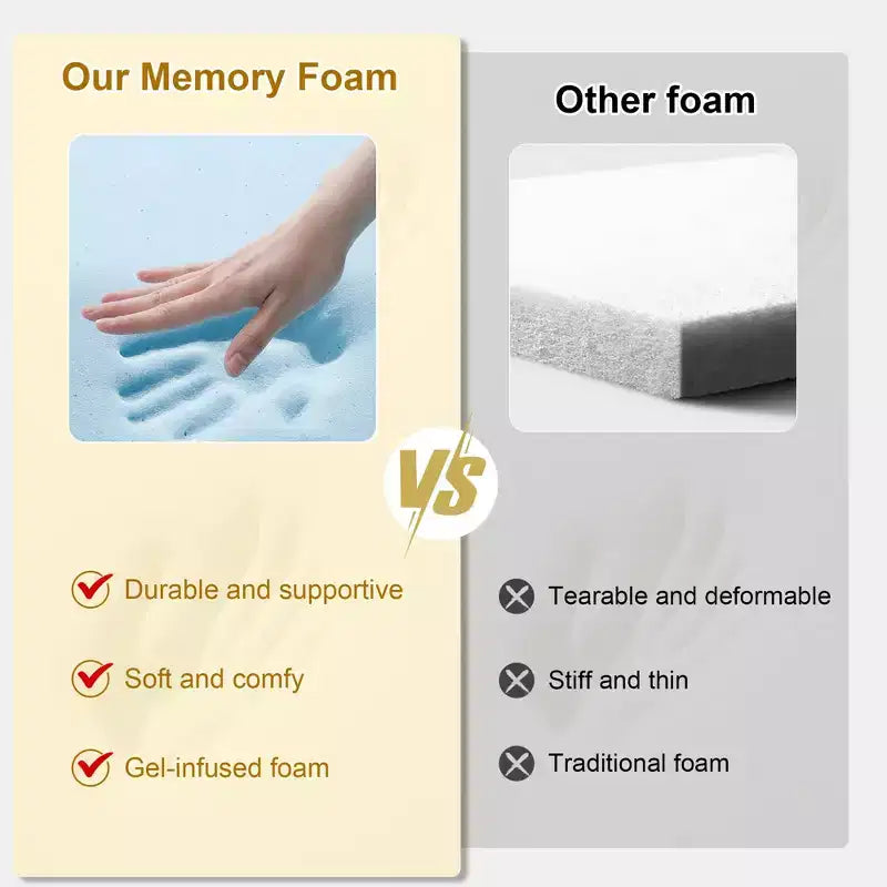 Tri-Fold Memory Foam Mattress with Washable Cover & Storage Bag, Foldable Floor Mattress for Guest Bed/Dorm/Camping/Murphy Bed
