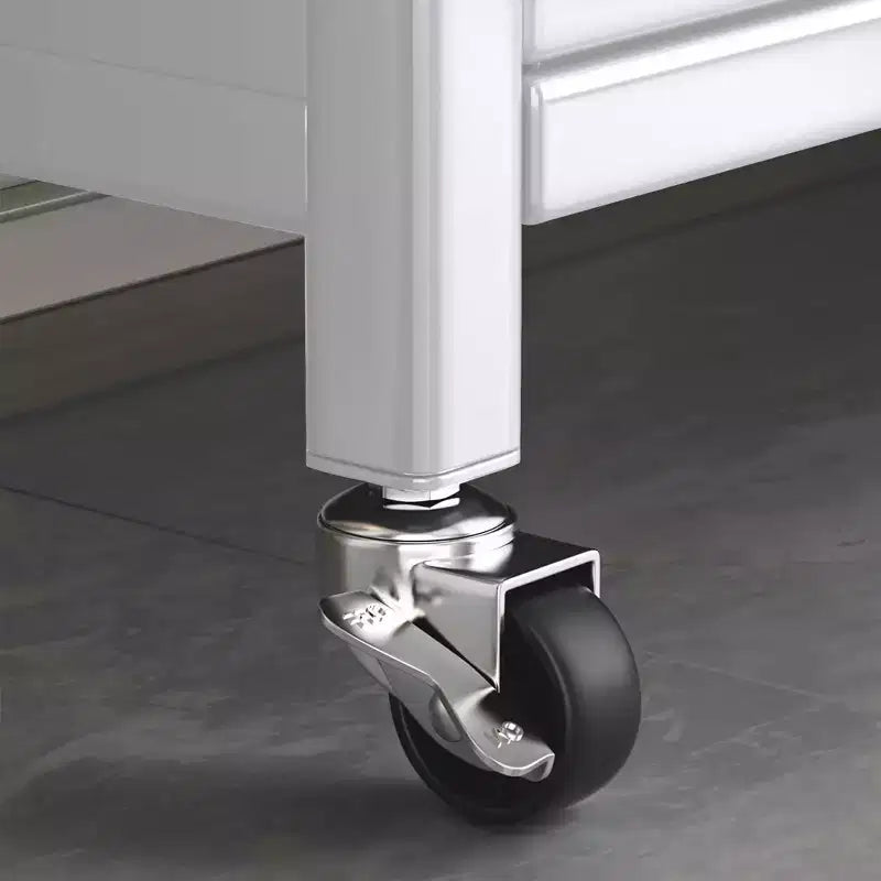 Mobile Metal Storage Shelves with Doors, 250KG Load Vertical Storage & Smooth Movement