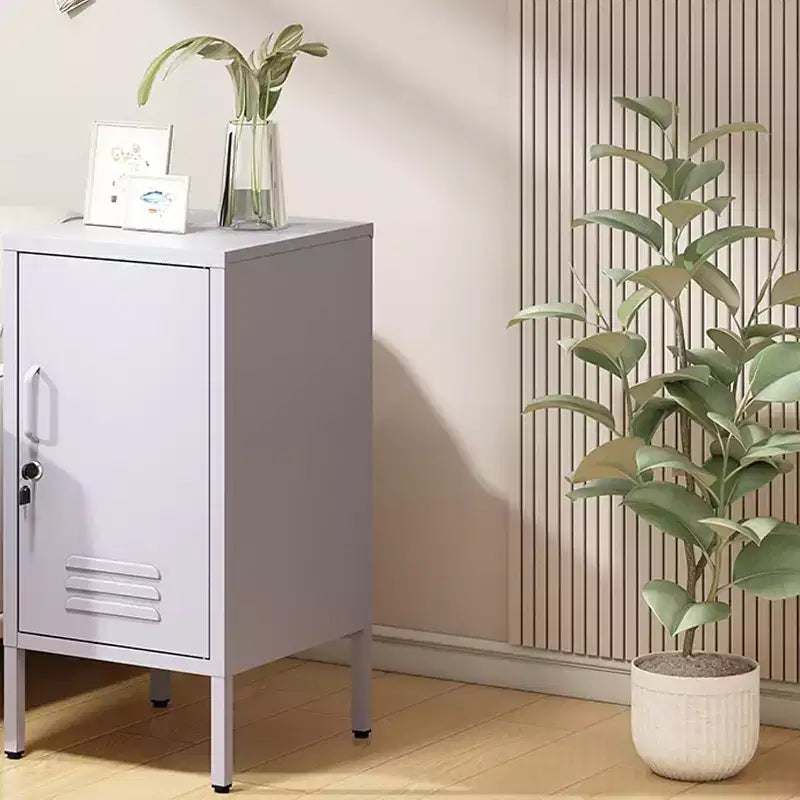 Meuble de rangement métallique à porte unique Table d'appoint de bureau Table basse minimaliste adaptée aux chambres à coucher