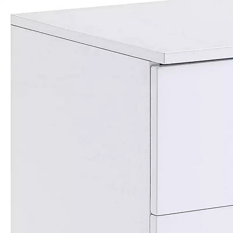 Royal Hampton Wooden Dual Tone End Table with 2 Drawers, White and Brown