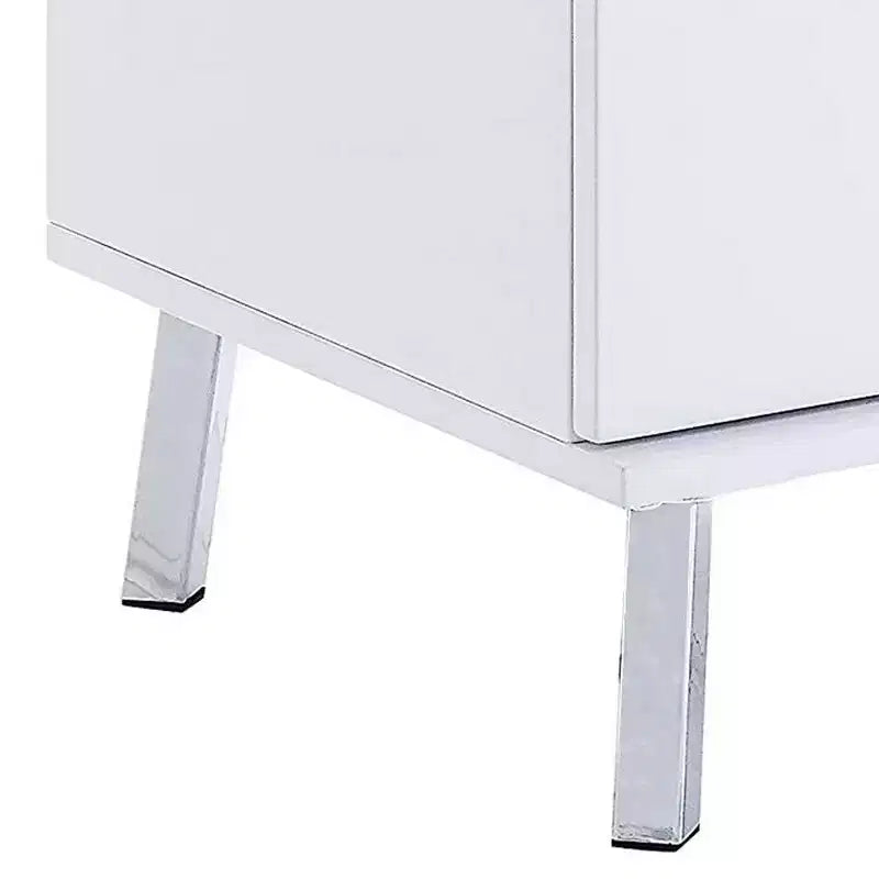 Royal Hampton Wooden Dual Tone End Table with 2 Drawers, White and Brown