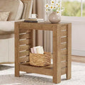 Tribesigns 2-Tier Narrow Side Table, End Table with Storage Shelf, Skinny Accent Nightstand for Living Room, Bedroom and Office