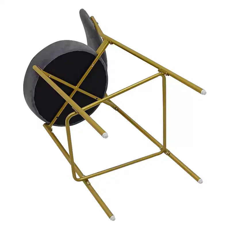 Set of 2 Velvet Counter Height Bar Stools,Bar Chair with Metal Legs,Oval Back &Footrest,Accent Counter Stools for Kitchen Island,Home Bar