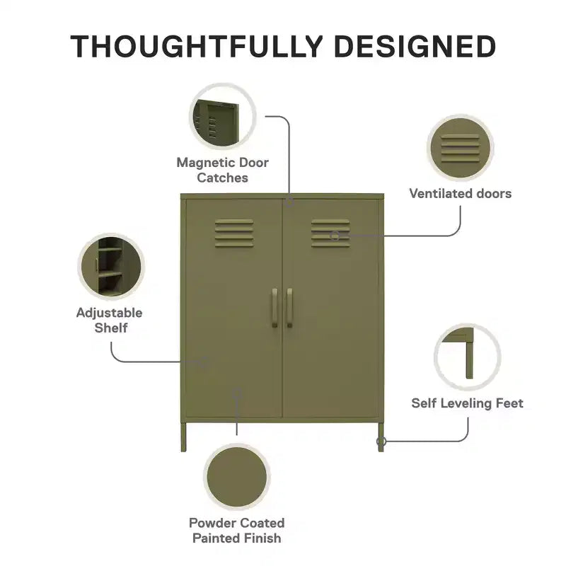 2 Door Metal Locker Storage Cabinet
