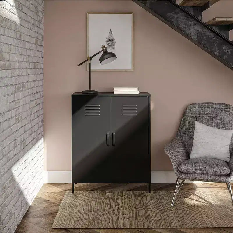 Armoire de rangement métallique à 2 portes